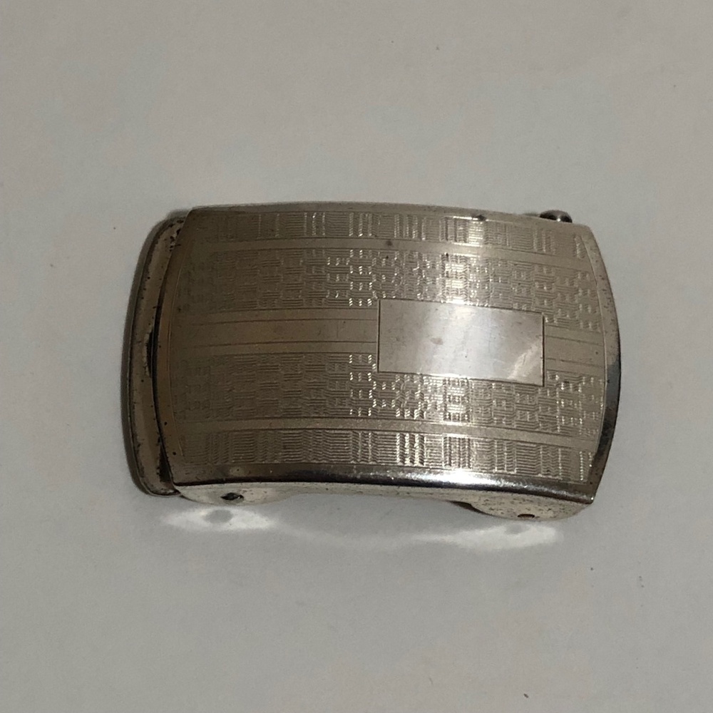 Sterling Silver Art Deco Engine-turned Belt Buckle